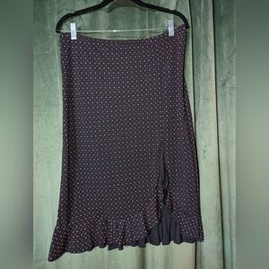 90s Polkadot Rufle Hem Skirt